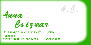 anna csizmar business card